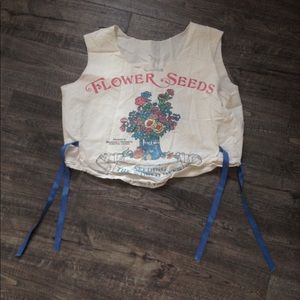 VINTAGE Flower Sack Crop Top